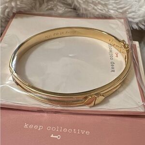 KEEP Collective Stella & Dot Gold Double-Band Peg Charm Bangle